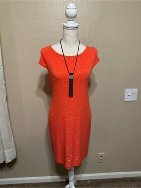 Thalia Sodi Bright Orange Studded Dress